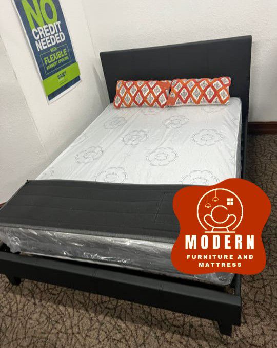BED FRAME FULL SIZE WITH MATTRESS 