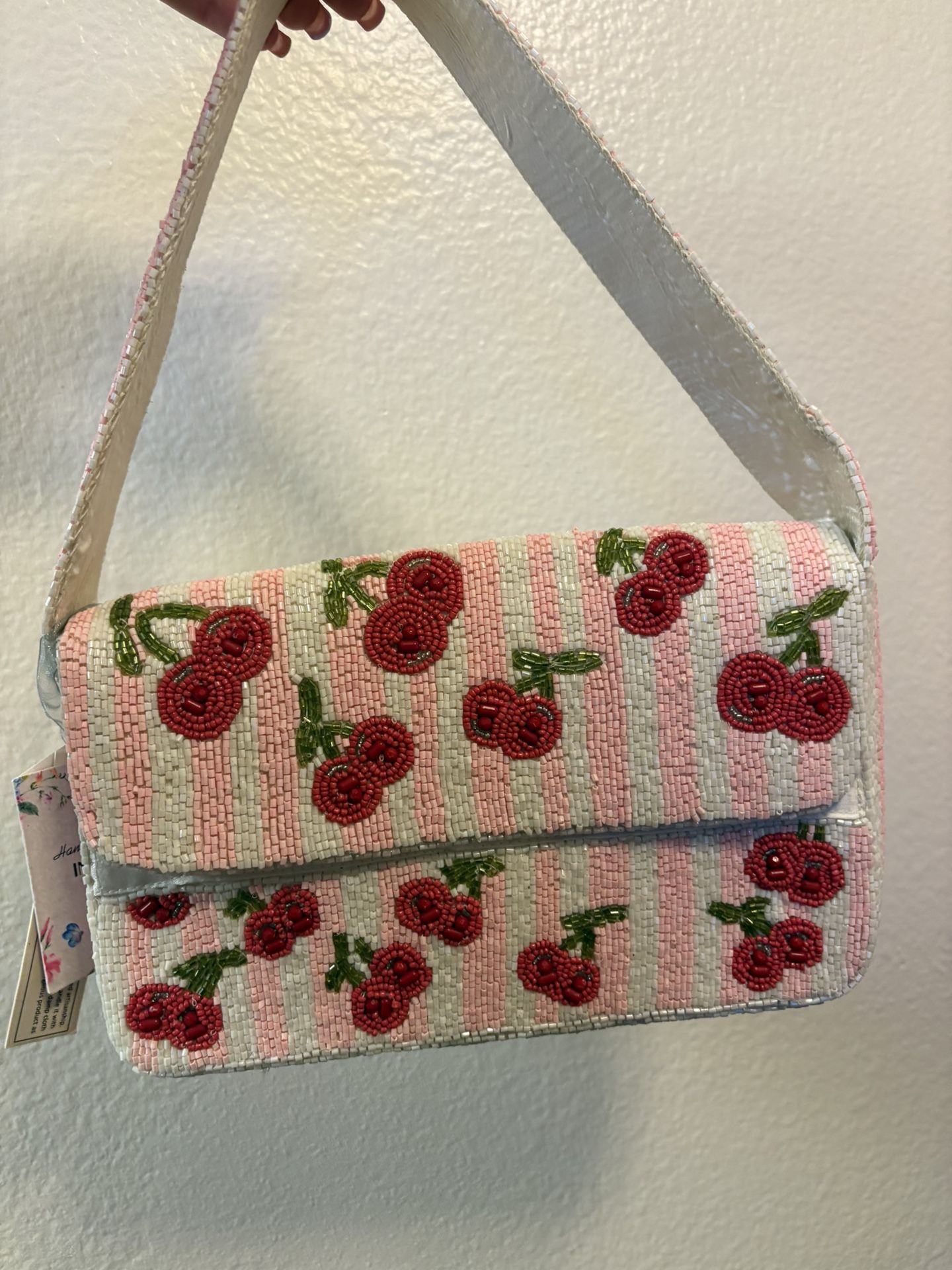 Viral Cherry Beaded Bag
