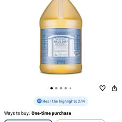 Dr. Bronner's Magic Soap Baby Unscented 1 GALLON