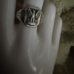 VINTAGE STERLING SILVER F.O.E. FRATERNAL ORDER OF EAGLES RING SIZE 9