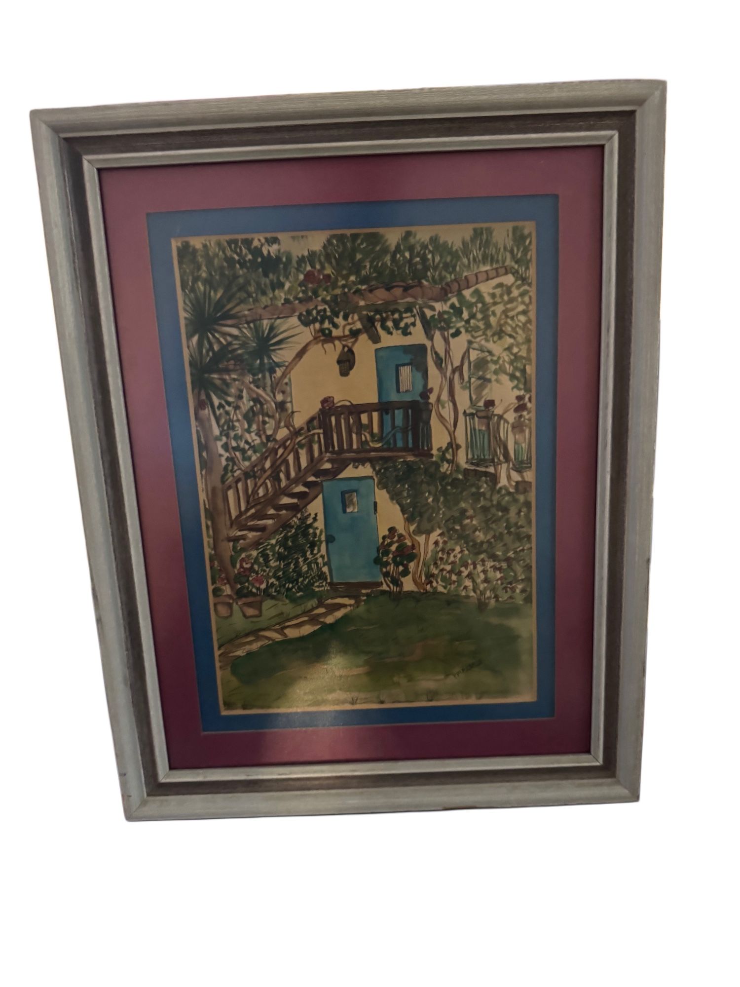   Vintage 1950’s Print Brulatour Court French Quarter New Orleans Signed Luckow