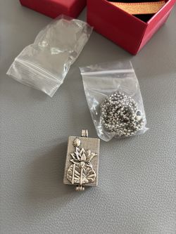 Stainless steel lotus pendant box hollow necklace koi pendant necklace