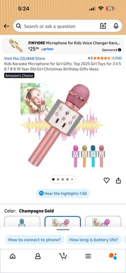 Kids Karaoke Microphone for Girl