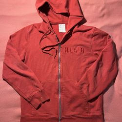 Helmut Lang embroidered logo zip hoodie