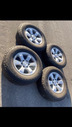 4 —- 265/70r17  6x139.7 6x5.5 Stock 265 65 17  Lexus GX460 TRD Tacoma Lexus GX470 4Runner Yukon Tahoe Tundra Rims Wheels Good Treads Tires!!!