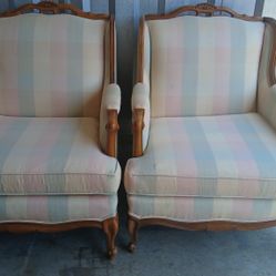 Vintage Louis xv style French Provencal Classic living room chairs Armchairs club chairs