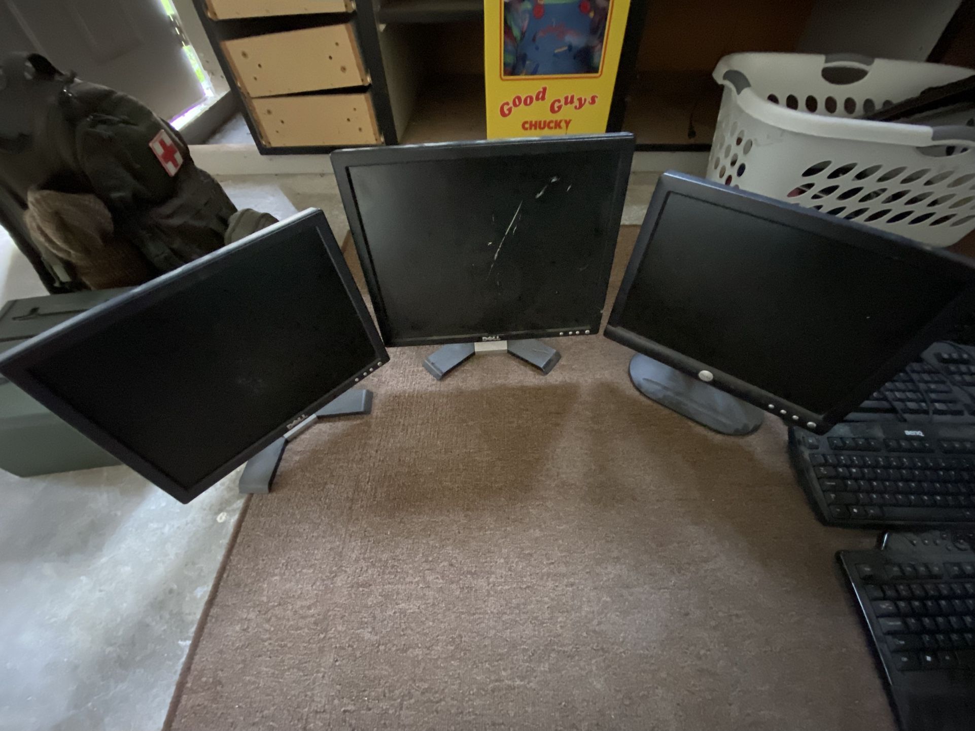 Three (3) Desktop Monitors *No Chords*