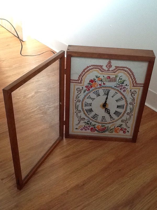 Antique/ vintage telethon embroidery working clean electric clock.