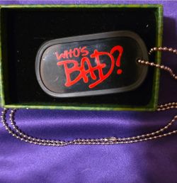 Michael Jackson dog tag necklace