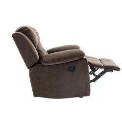 Brand New Brown Linen Manual Reclining Chair