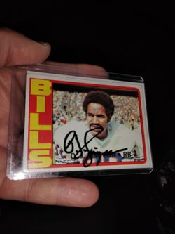 Signed O J Simpson Bills Card