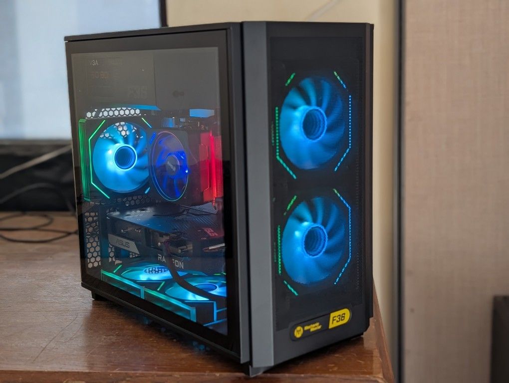 AMD Ryzen 5 7600x + Radeon RX 6600 XT RGB Gaming Desktop PC Computer 