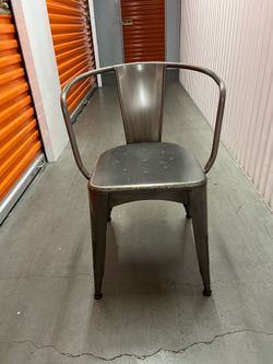 8 Industrial Metal Chairs.