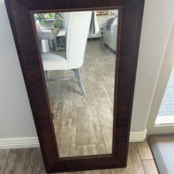 Antique Rectangle Hardwood Mirror