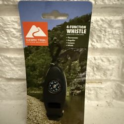 4 Function Outdoor Tool Compass Magnifier Thermometer Whistle W/clip