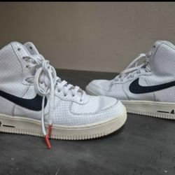 Nike Air Force 1 High – White/Black Perforated Leather – Size 8.5