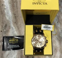 Invicta Watch Men Brand New Silicone 18k gold plated rose
