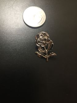 Silvertone Rose Pin/Tac