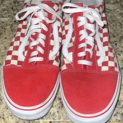 Red/Checkered Vans US 13 MENS