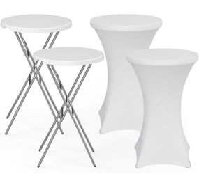 Round Folding Table with Cover,2Pcs