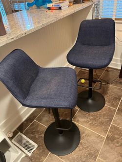 Tall barstools- navy blue adjustable