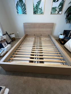 Modern IKEA Wood queen bedframe