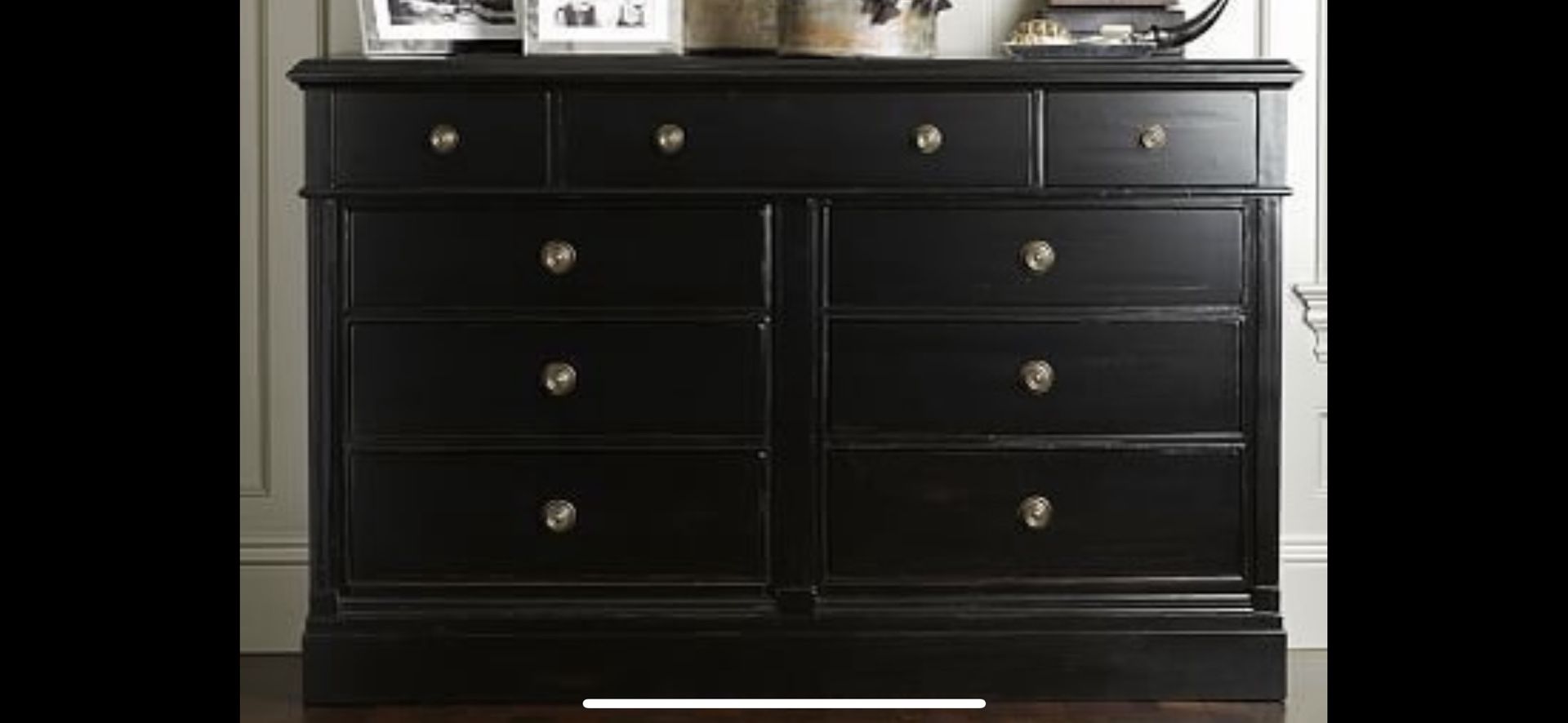 POTTERY BARN PB BRANFORD 9-DRAWER BLACK DRESSER