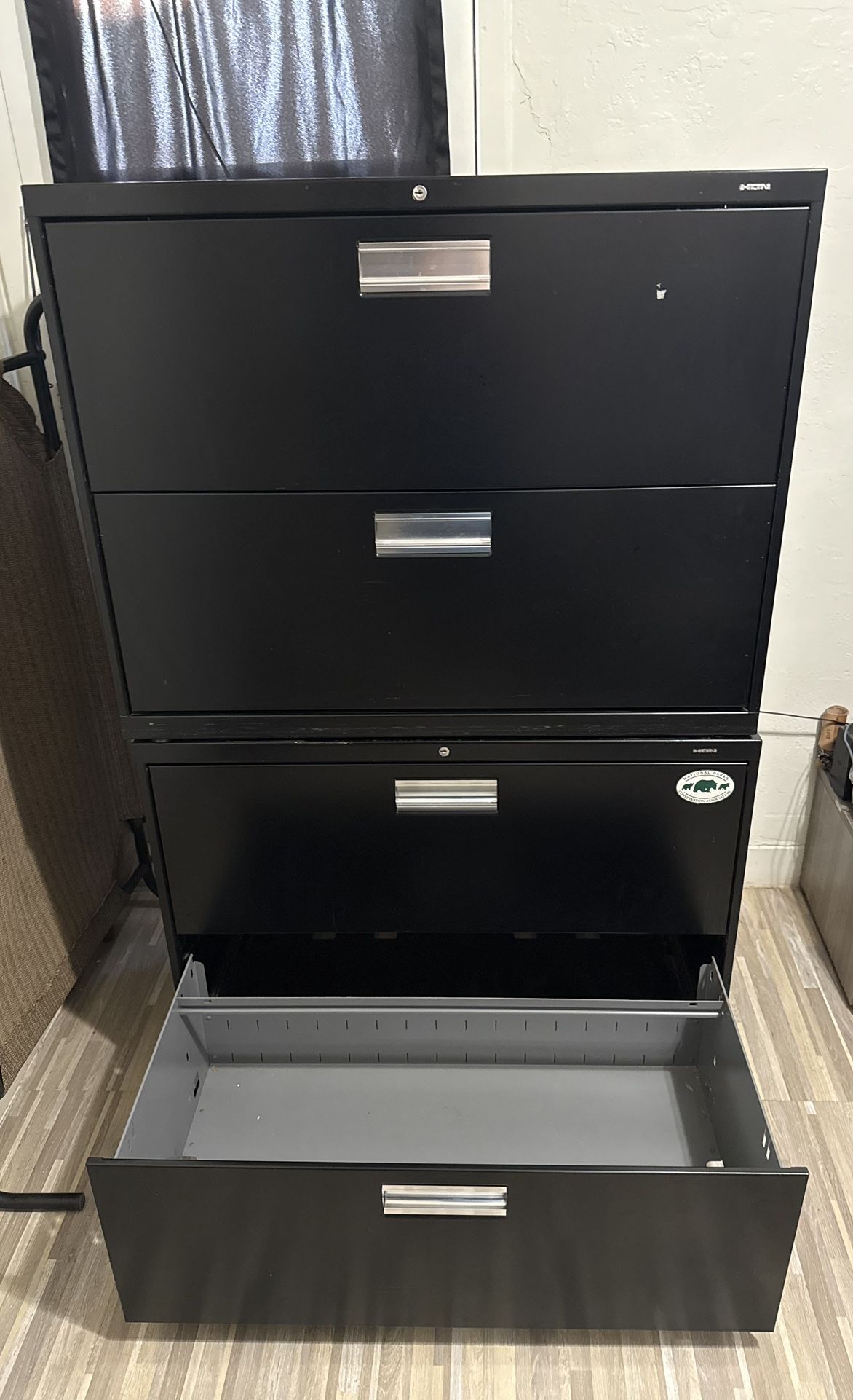 HON Brigade 600 Lateral 2-Drawer File Cabinet, Black Tool storage