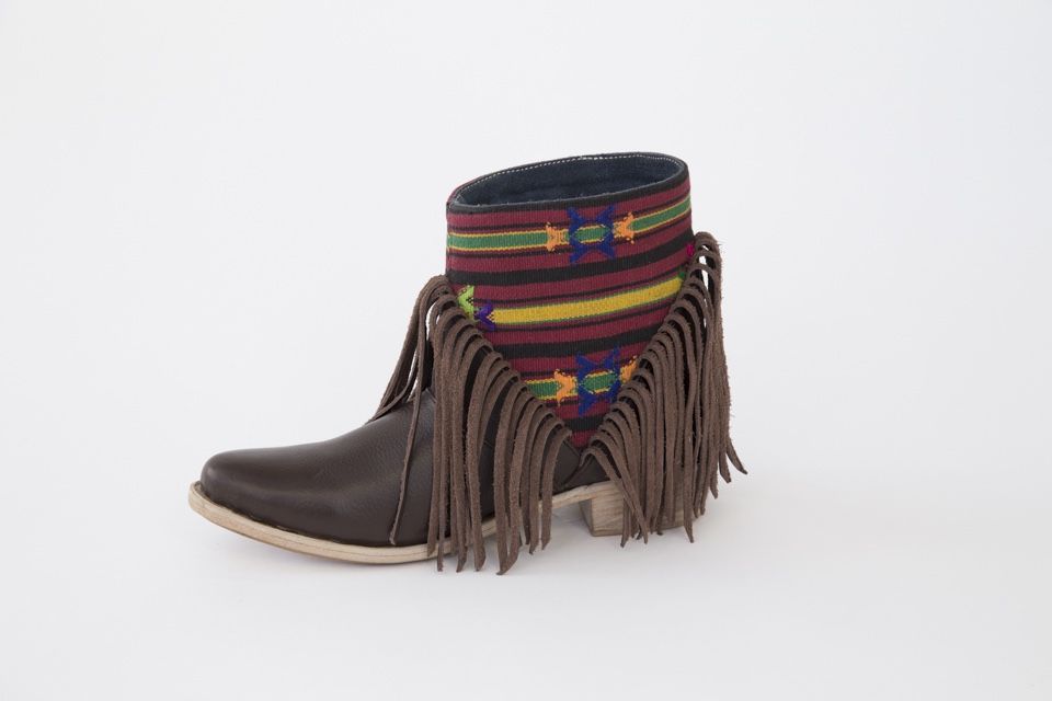 Brown Leather Fringe Boots