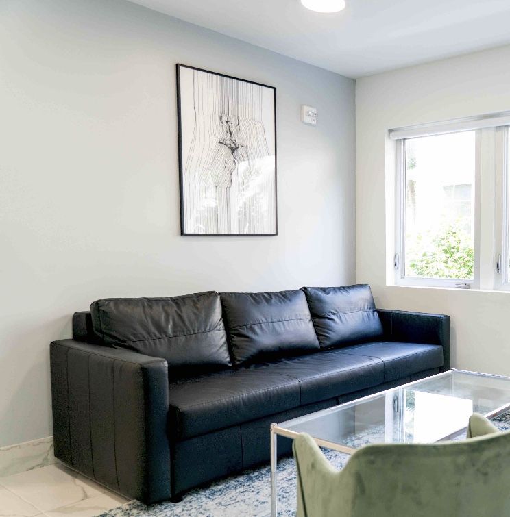 Friheten black leather sleeper sofa couch pull out bed ikea for Sale in