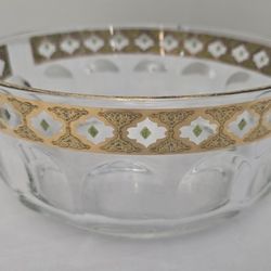 Vintage Arcoroc France Glass‎ Bowl 22kt Gold Trim