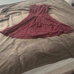 Burgundy Baby Doll Dress