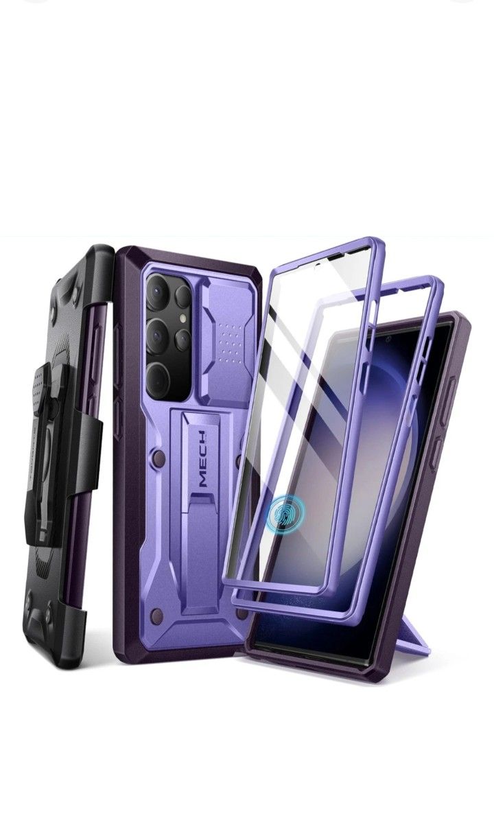 Tongate Samsung Galaxy S23 Ultra Phone Case with Kickstand & Belt-Clip (Purple)