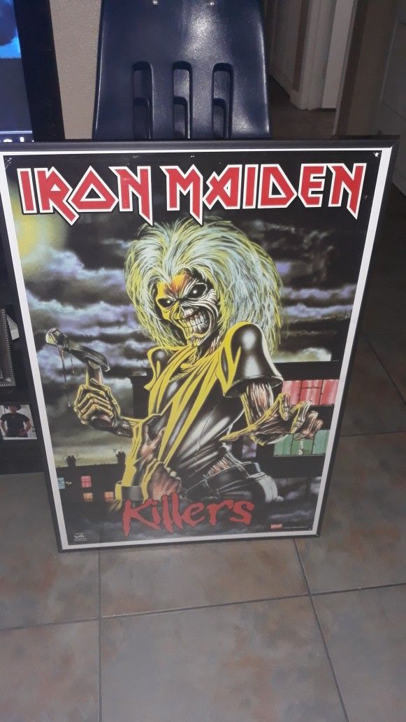 Must See Framed Iron Maiden 36 By 24 Poster Perfect For Man Cave Very Collectable 25 Doll