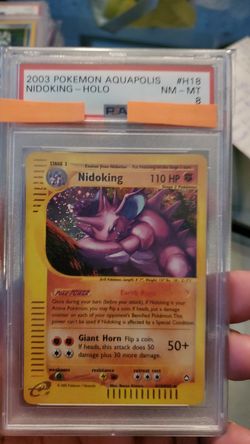 Pokemon Card Aquapolis Nidoking Holo PSA 8