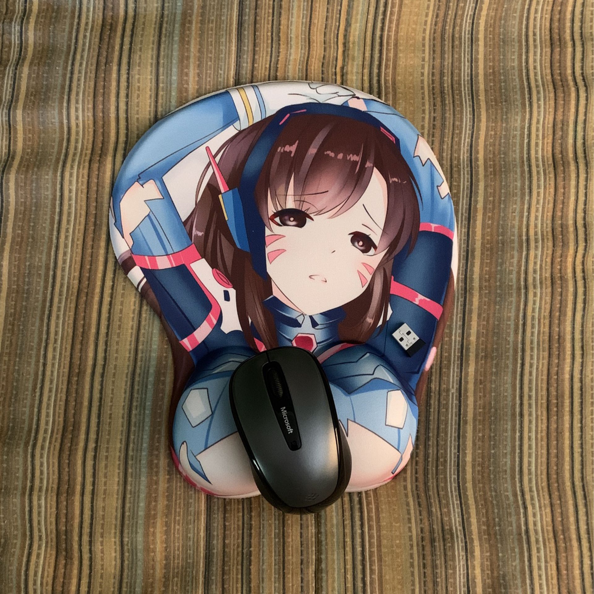 Anime Girl Mouse Pad and Wireless Microsoft Mouse