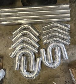 LA Zona Auto Parts 16 Piece 3 Inch Universal DIY Customs Exhaust Pipes Pipas Escape Universal 3 Pulgadas
