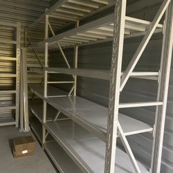 79” X96” X 24” White Warehouse Shelving/Workstations