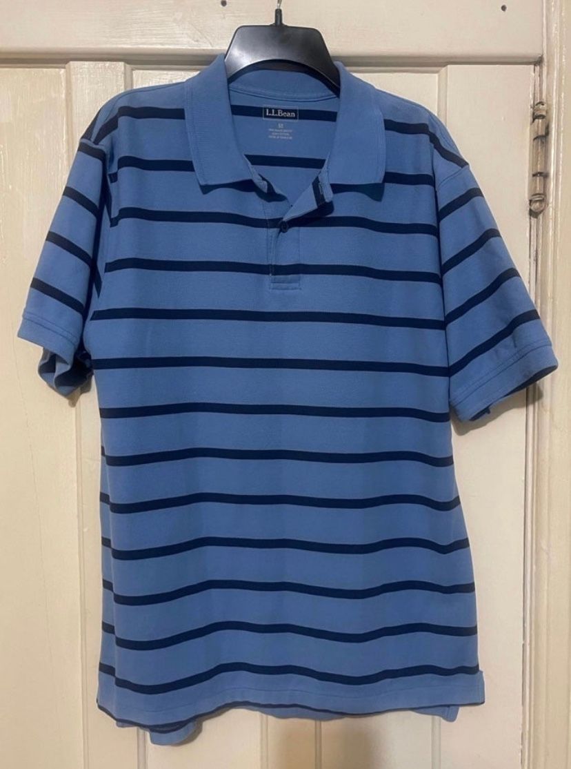 L.L.Bean men’s Polo striped shirt size M
