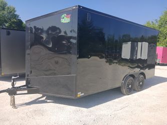8.5 X 16ft Plus V Nose / Slope. Enclosed Trailer 