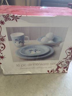 16-piece snowman dinnerware set