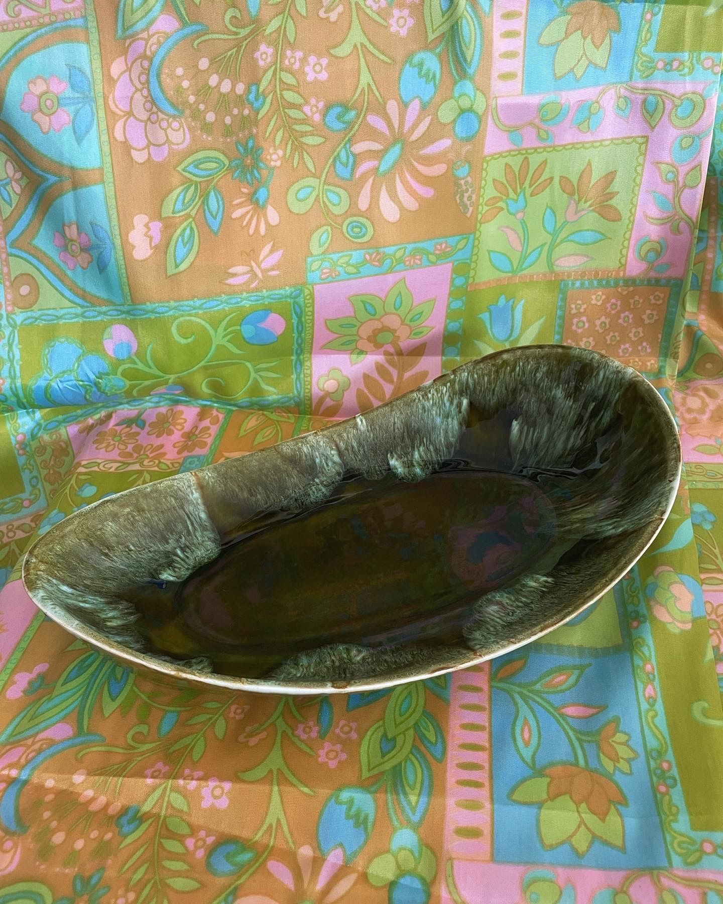 Wade Of California Mid Century Pottery Ceramic Drip Glaze Tray