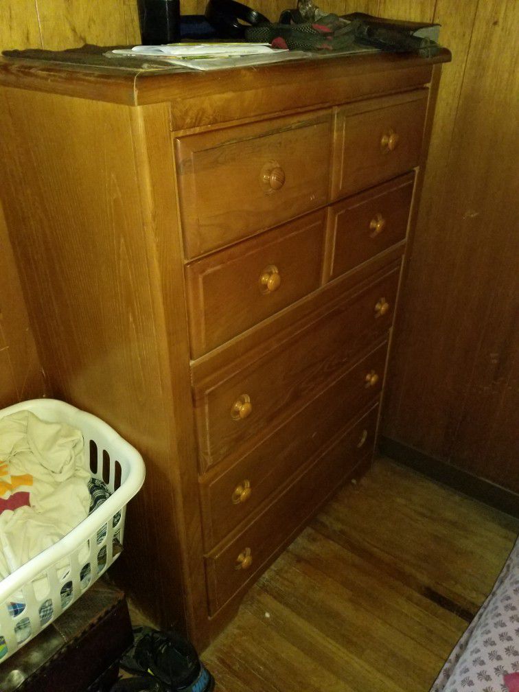 Wood Dresser With Deep Drawers