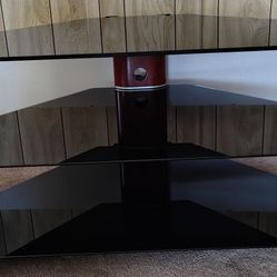 Beautiful 3 Tier Black Glass  TV Stand