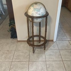 VINTAGE 12 CRAM'S IMPERIAL WORLD GLOBE MERCATOR PROJECTION WITH WOOD STAND