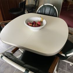 White Table Four Chairs 