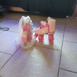 Women's Size 4 Candi Carlin Roller Derby Skates, Peach/Pink