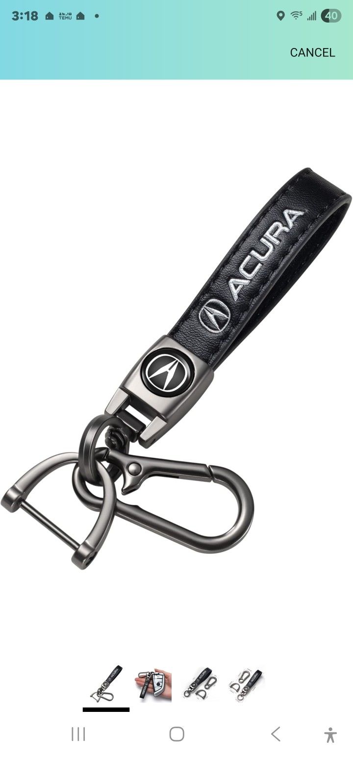 Leather Keychain, Suitable for Acura Series, Durable and Scratch Resistant, Pink
