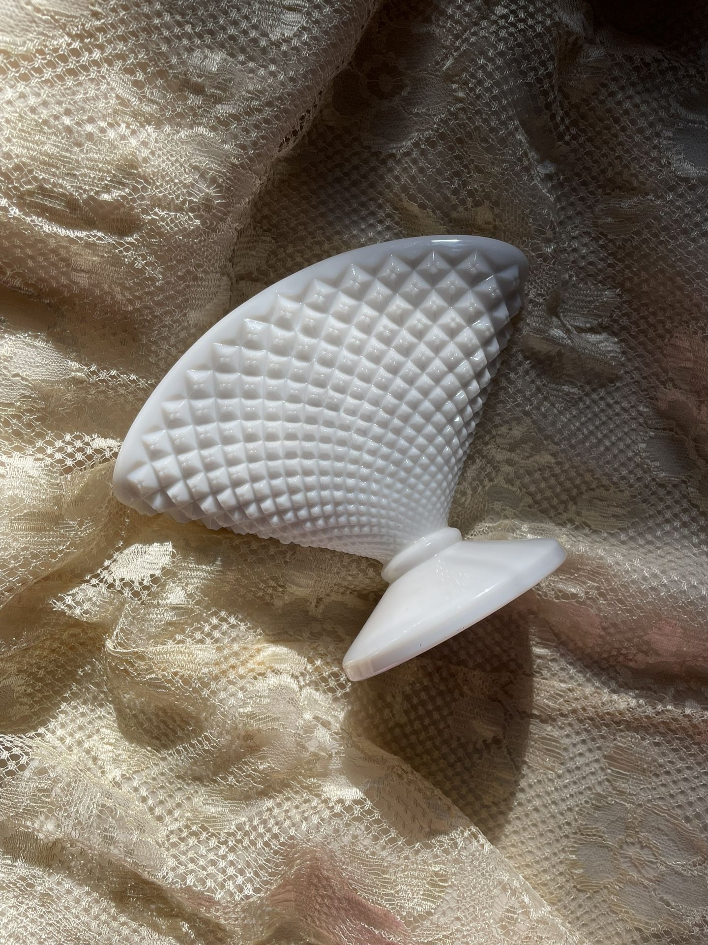 Milk Glass Fan Vase