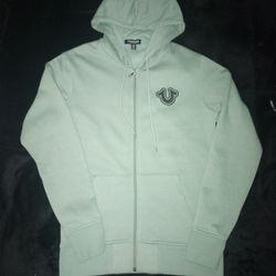 True Religion Green Zip Up Hoodie